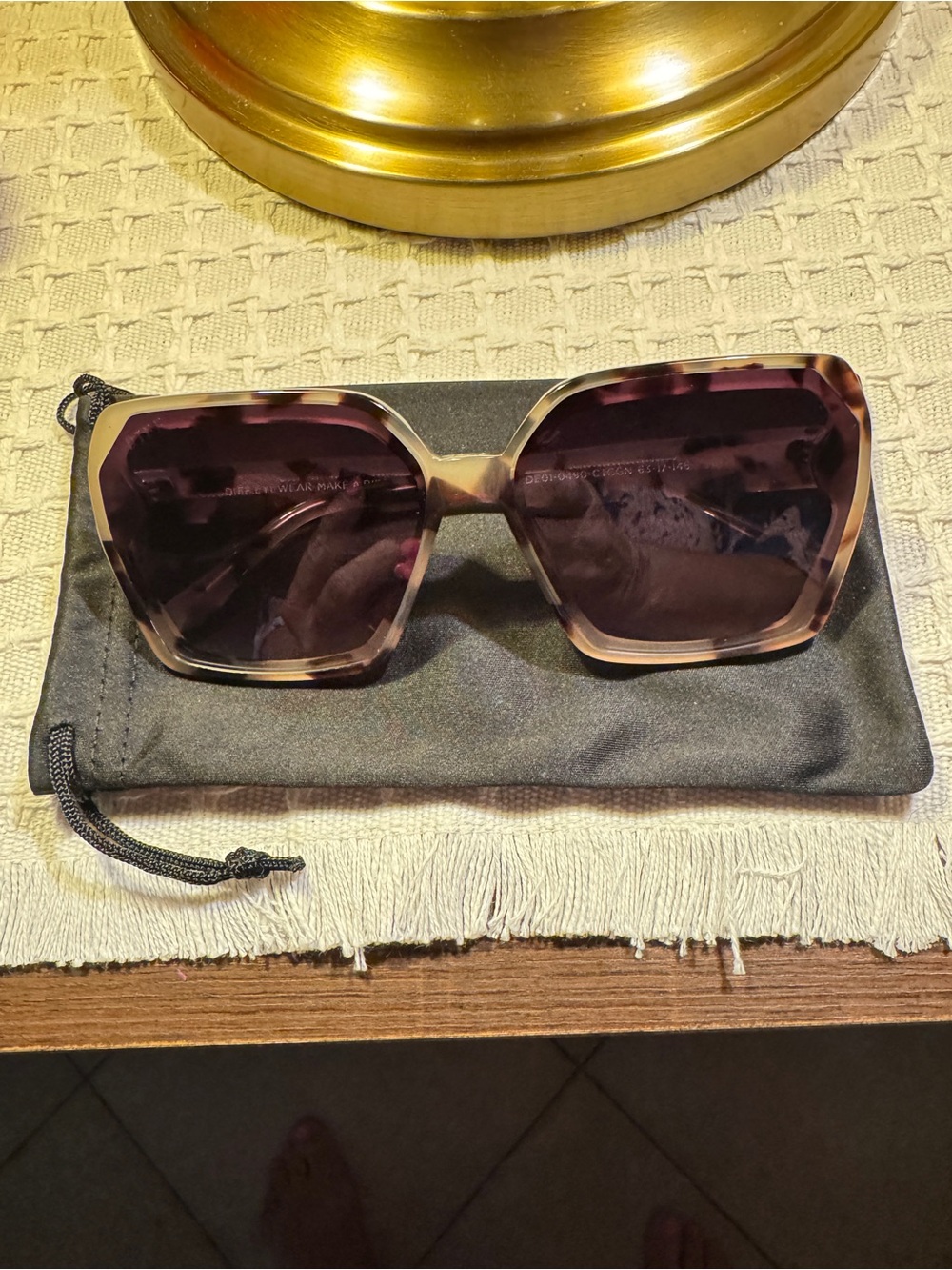 Diff Eyewear Oversized Pink Tortoiseshell Sunglasses